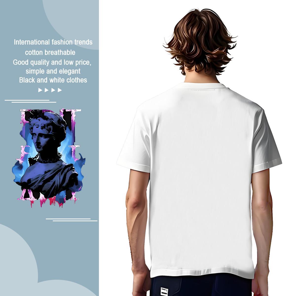 T Shirts Men 230g Pure Cotton portrait Casual Breathable Crew Neck Custom Print Plus Size Tshirts Customized TOP Quality Tops Shirt