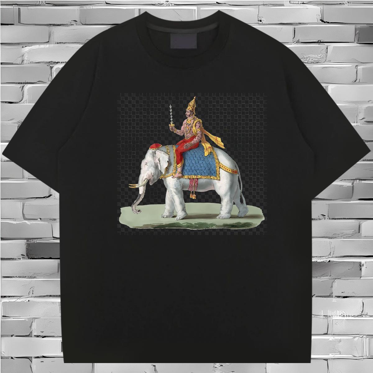 Fashion Casual Men T Shirts 230g 100% Cotton elephant Hip Hop Clothings Breathable Soft Unisex Men Tees Graphic