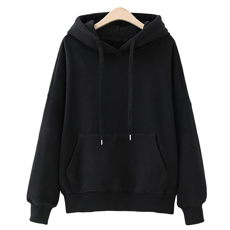 New autumn winter loose and plush thick hooded sweatshirt female students, Korean version couples, class clothes, top for women, outerwear