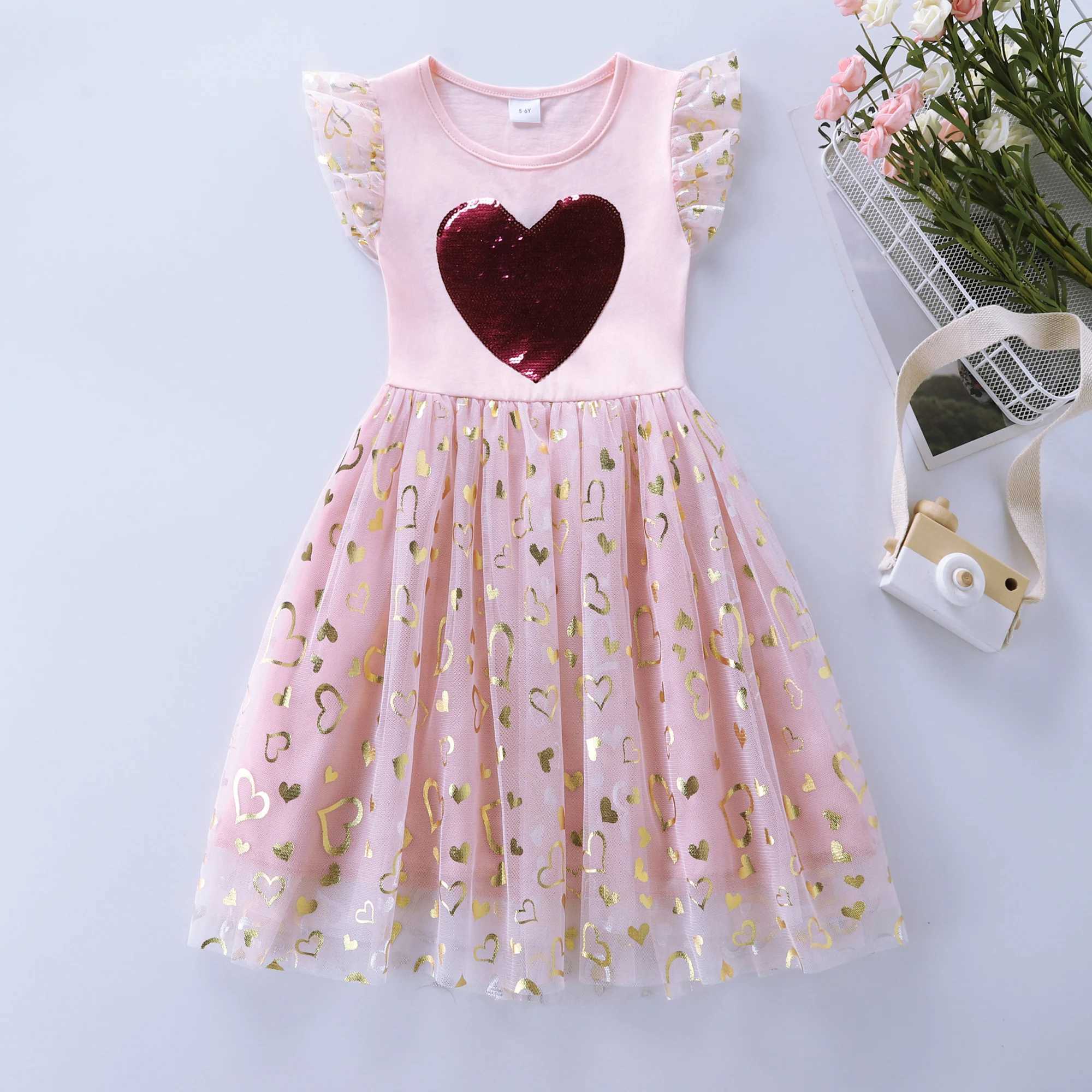 Spring/Summer New Sleeveless Festival Mothers Day Valentines Day Love Embroidery Cotton Mesh Splicing Party Dress SH1721W240720
