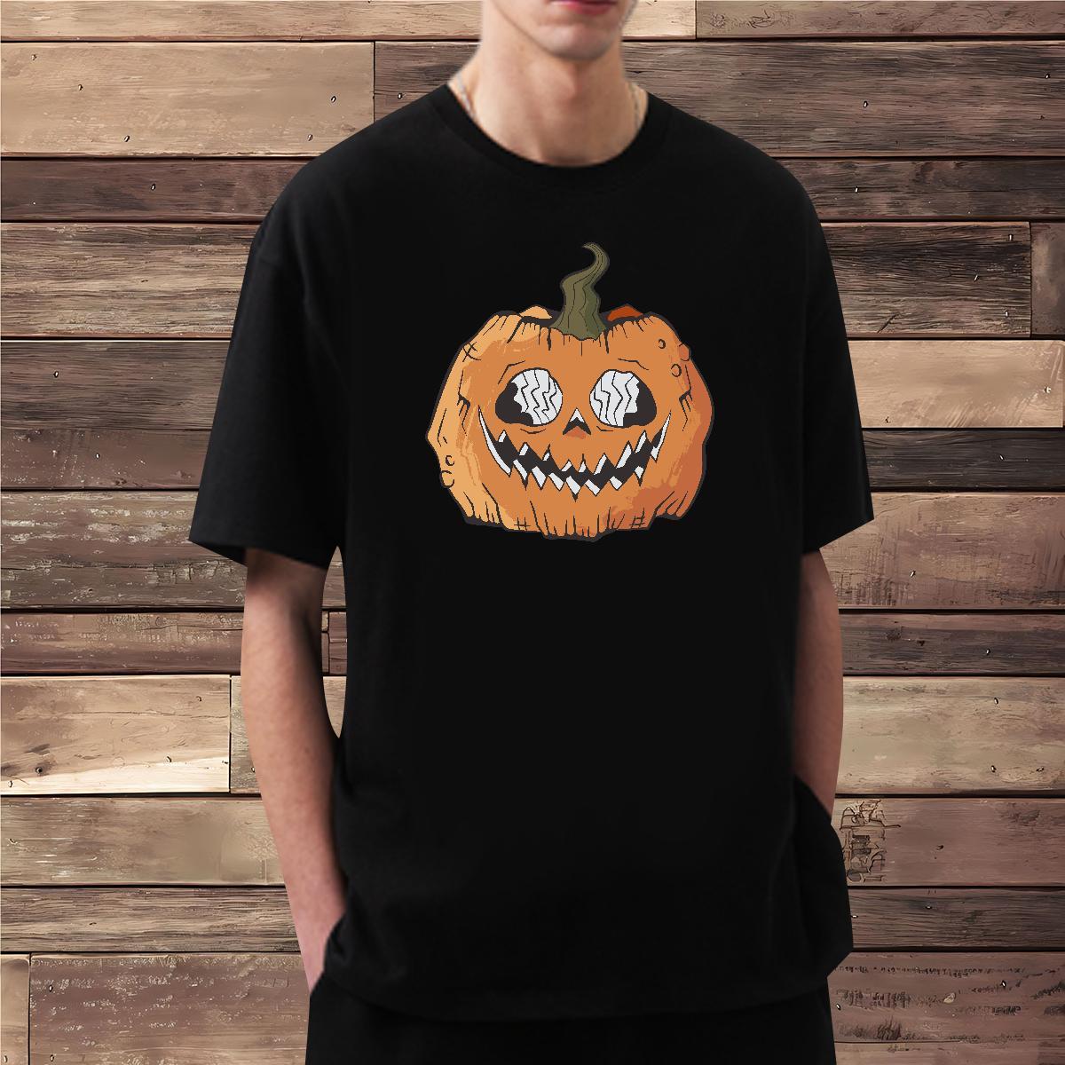Stylist Men T Shirts 230g 100% Cotton Halloween Street Wear Tee Shirt Breathable Soft Cool Design Men Tees Custom Cartoon