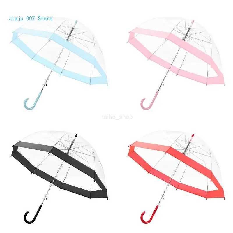 Transparent Umbrella for Creative Rain Women Girls Ladies Novelty Items Long Handle Umbrellas Rainproof Unbrellas C9GAXJ240806