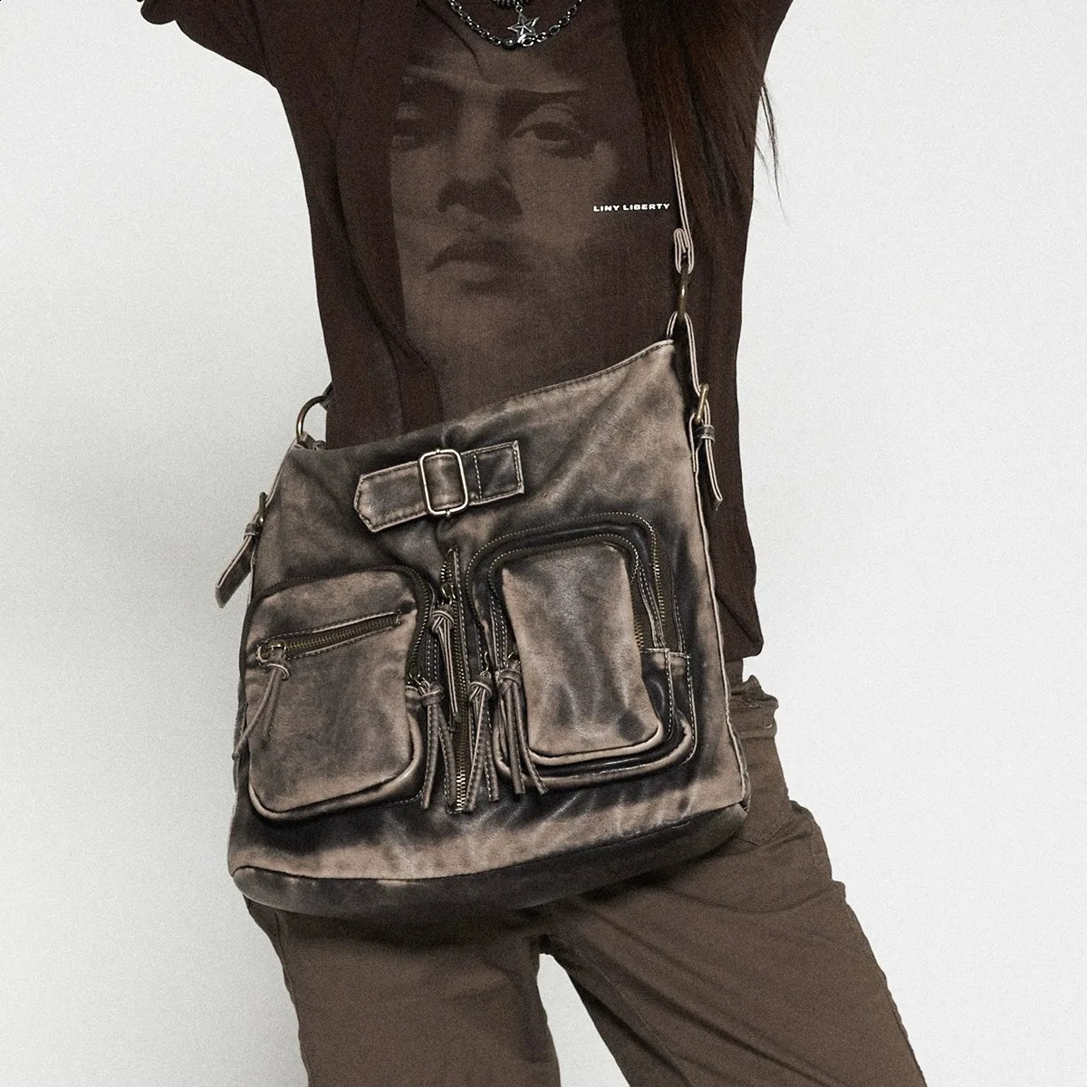 Vintage Shoulder Bag for Women Denim Blue Diamond Messenger Bags Large Capacity Work Study Street Tote Purses and Handbags 240805