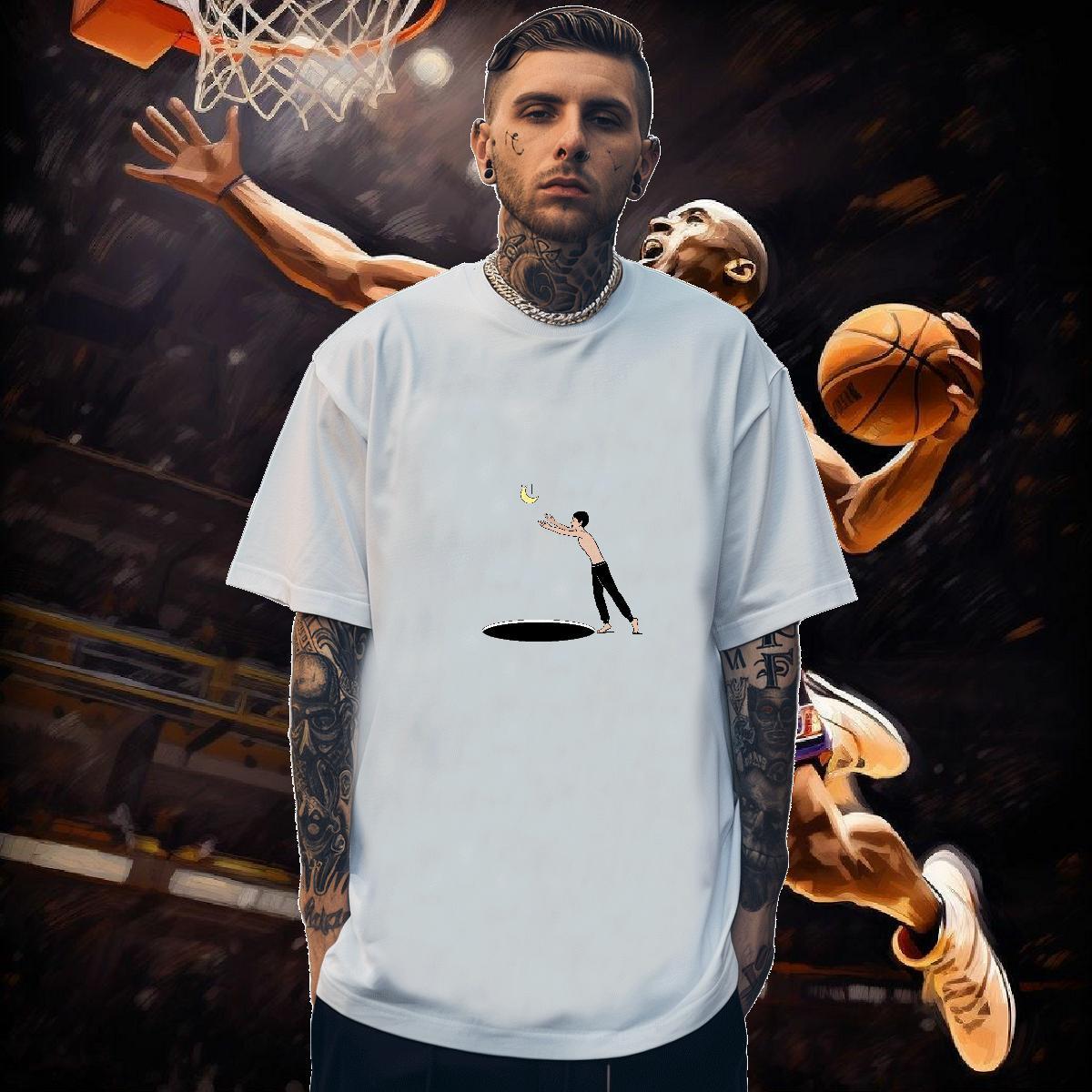 Man T Shirts 230g 100% Cotton portrait Home Outdoor Pure Cotton Anime Men Tees Classic Loose Fit Clothings