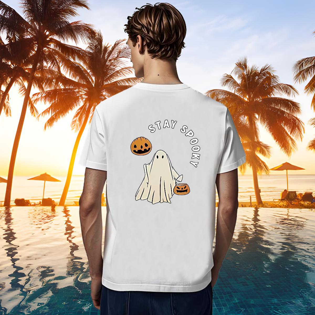 Loose Men Clothes T-Shirt 230g Cotton pumpkin Mens T Shirts Sports Casual Short Sleeve Soft Asian Size 2024 DIY Tee Shirt