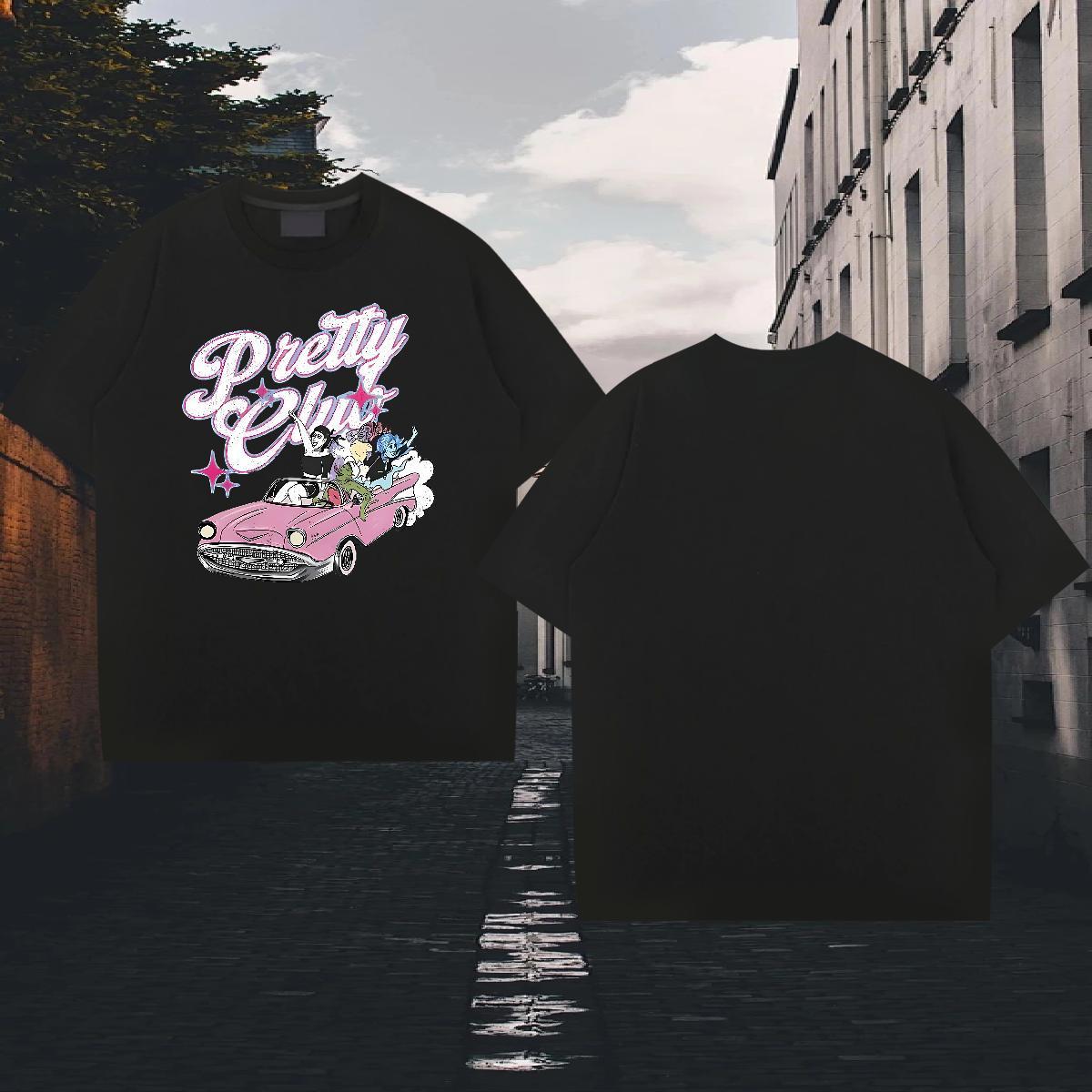 Free Shipping Men Tops Tees 230g Pure Cotton Hip Hop Street car Asian Size Breathable Short Sleeve 2024 DIY T-Shirts for Men Top Tees