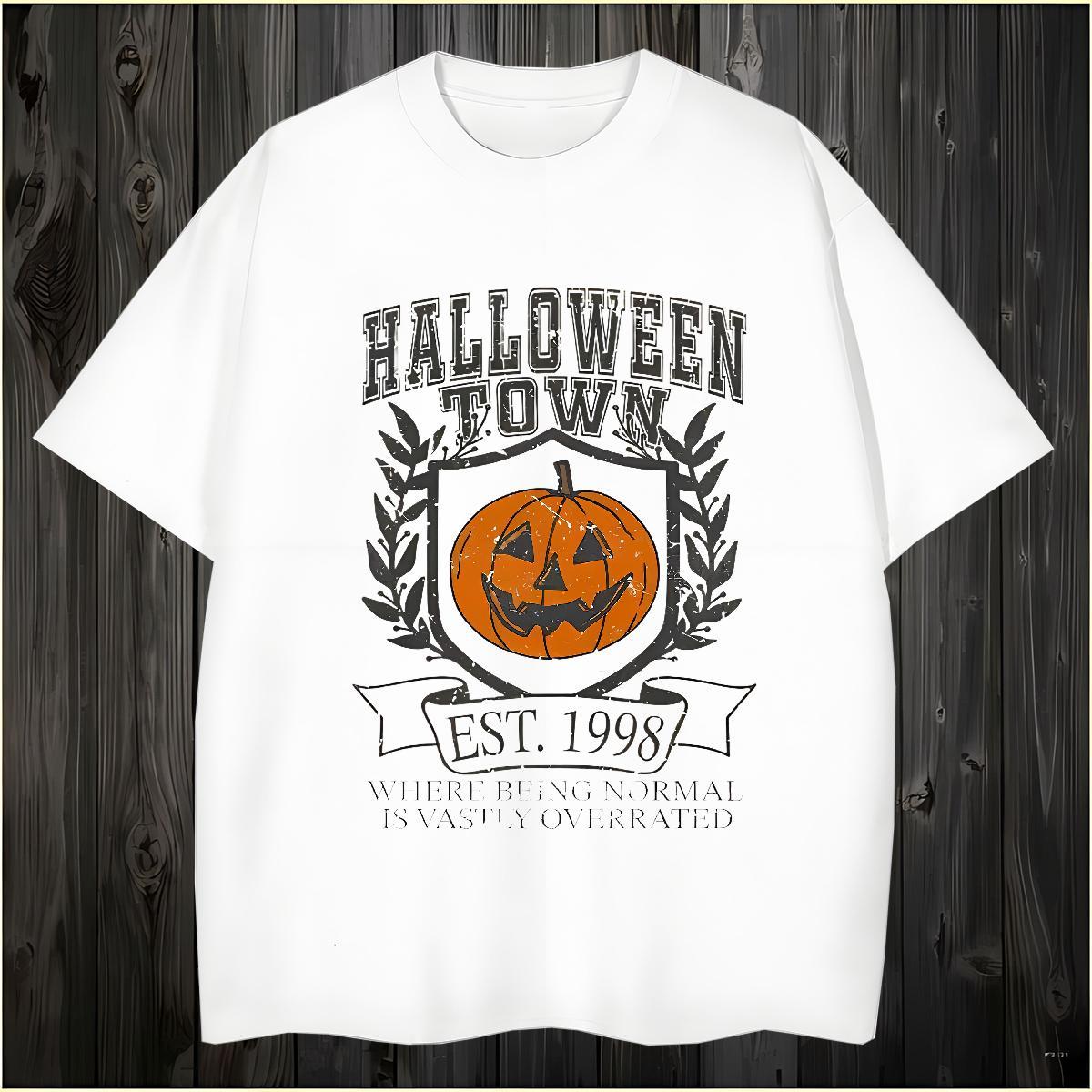 2024 T Shirts Men 230g 100% Cotton halloween Street Wear Top Tees Breathable Short Sleeve TOP Quality Men Tshirts Custom Big Size