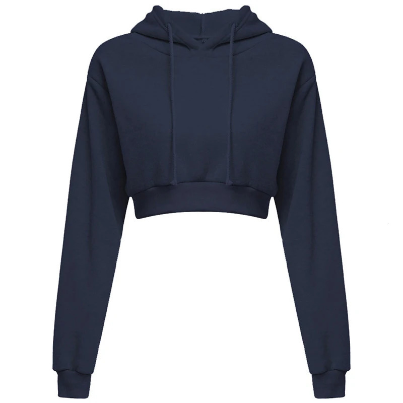Fashion Women Hoodie Sweatshirt Short Top Coat Sport Pullover Hooded Tops Female Autumn Winter Clothes Crop Top Hoodie 240806