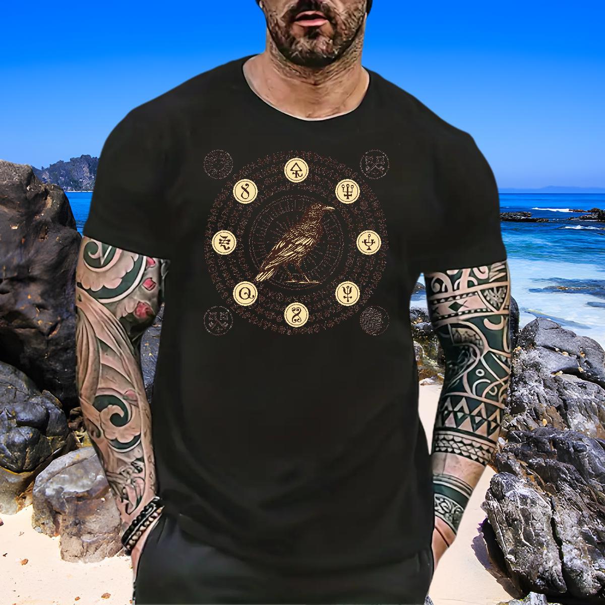 Loose Men Clothes T-Shirt 100% Cotton 230g bird T Shirts Men Street Wear Short Sleeve O-Neck Skull Fashion Designer Tops Shirt