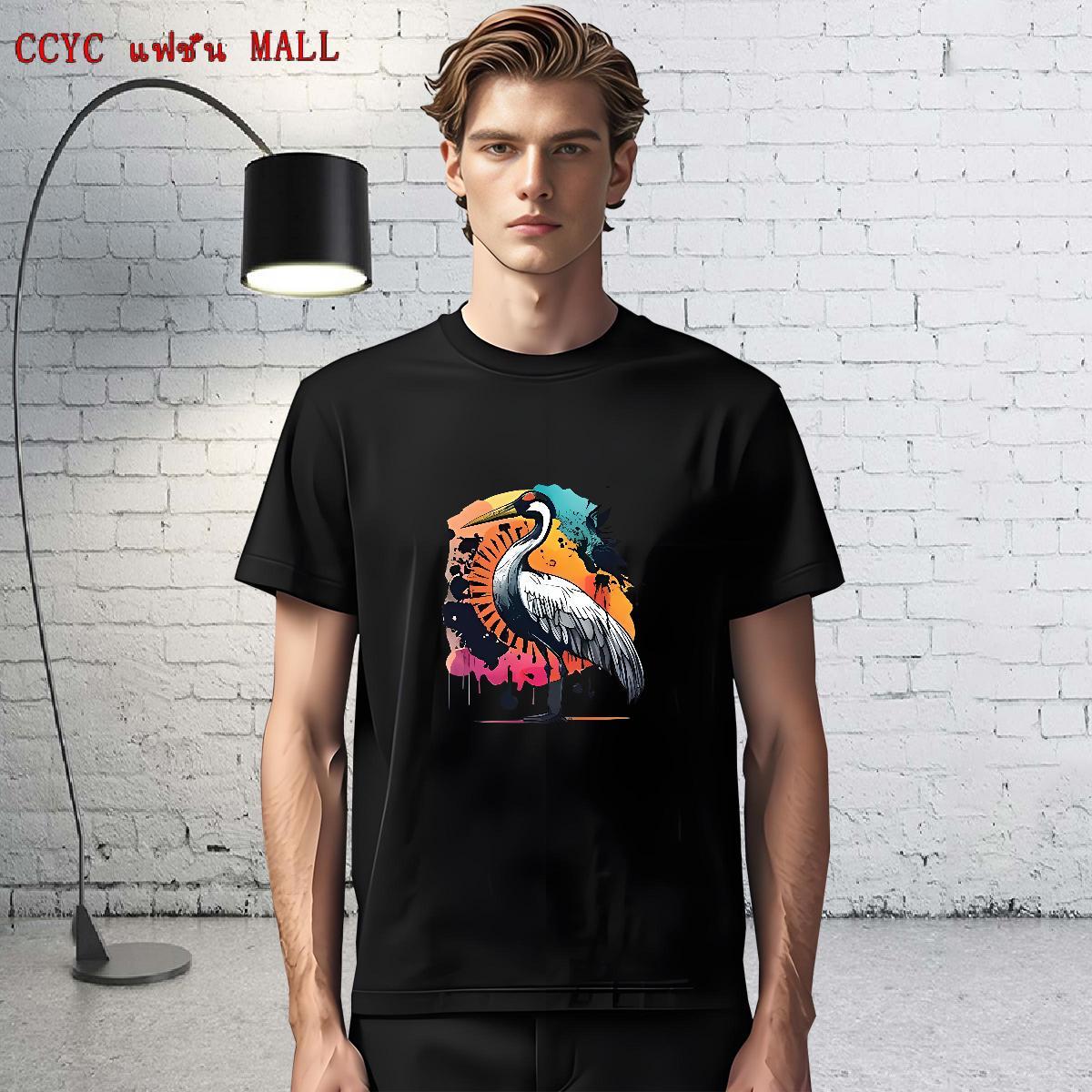 2024 Man T Shirts 100% Cotton 230g bird Daily Outfit Tshirts Breathable Crew Neck Popular Men Tees Custom Printing