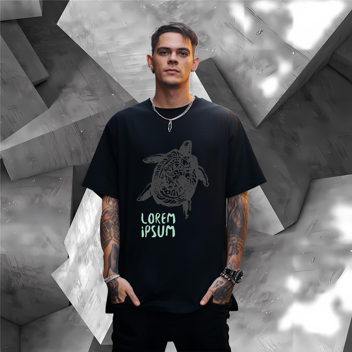 T Shirt For Man 230g Cotton Home Outdoor Short Sleeve O-Neck Plus Size Cartoon Men Tshirts Stylist Wholesale Tees