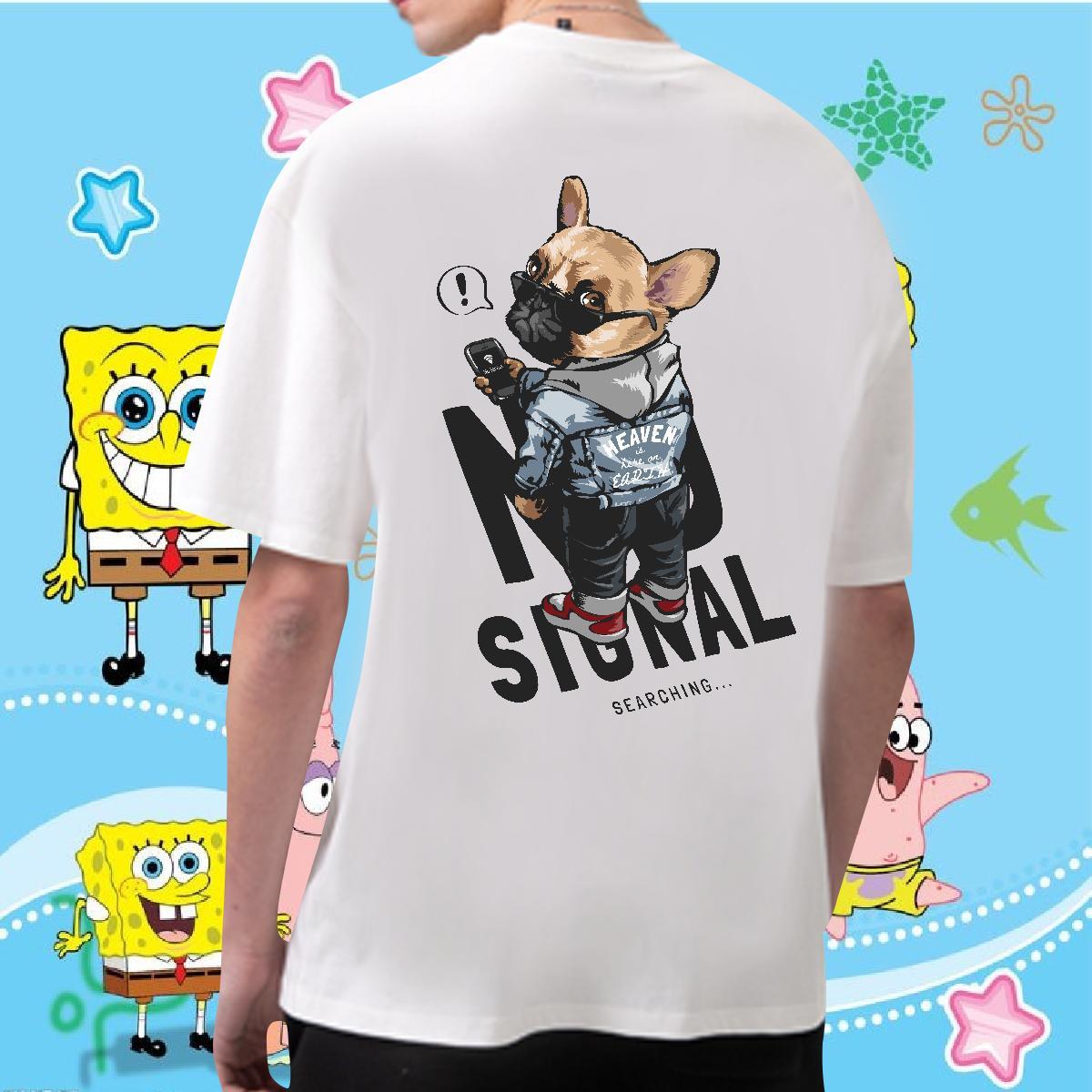 DIY Customized Mens T Shirts 230g Pure Cotton dog Street Wear Tees Shirts Breathable Soft Free Shipping Men Clothes T-Shirt Customized Print