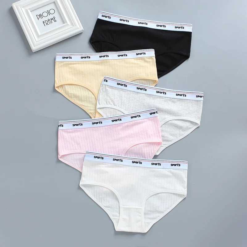 3 girls underwear triangle cotton letter solid color 13-year-old childrens pants summer girls underwear 9-16YW240715