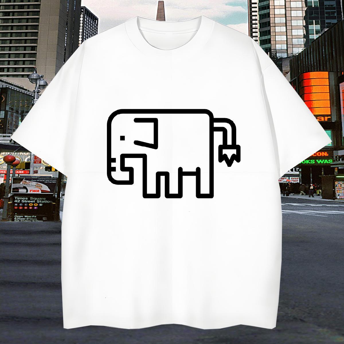 Men T Shirts 100% Cotton 230g Elephant Casual Beach Breathable Soft Skull Tshirt for Man Woman DIY Unisex Tops Shirt