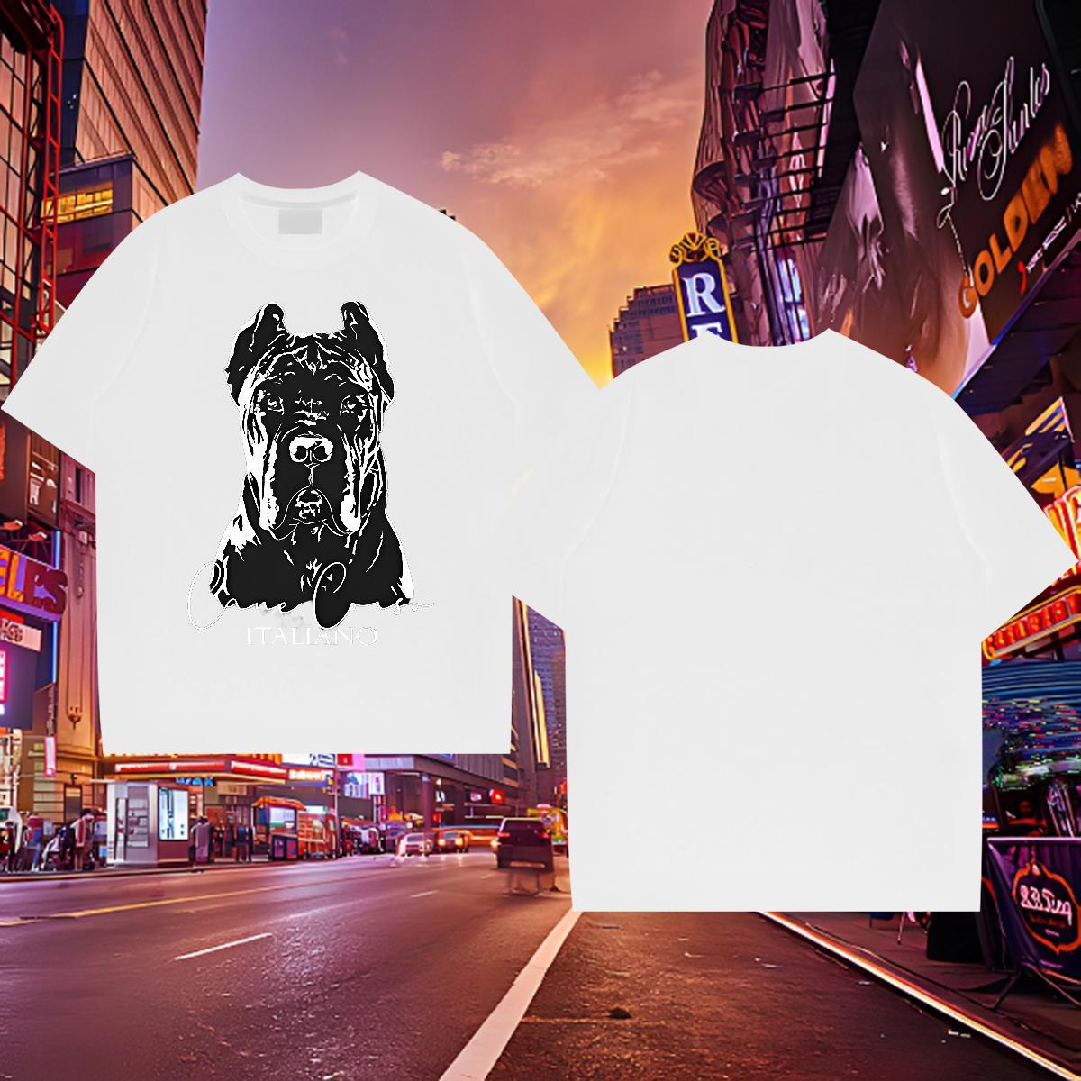 Unisex Tshirts 230g Cotton dog Man T Shirts Outdoor Breathable Short Sleeve Black Oversized Fashion Designer Tops Shirt