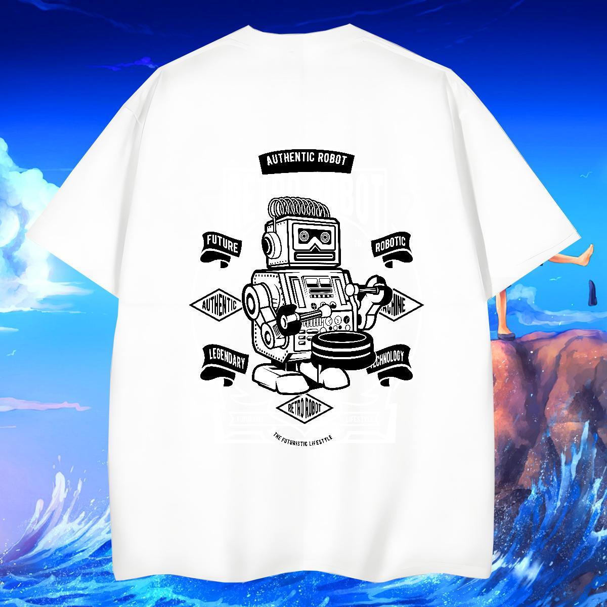 Brand Men Tshirts 230g Cotton Outdoor robot Asian Size Short Sleeve Soft New Designer T shirt Tops Tees