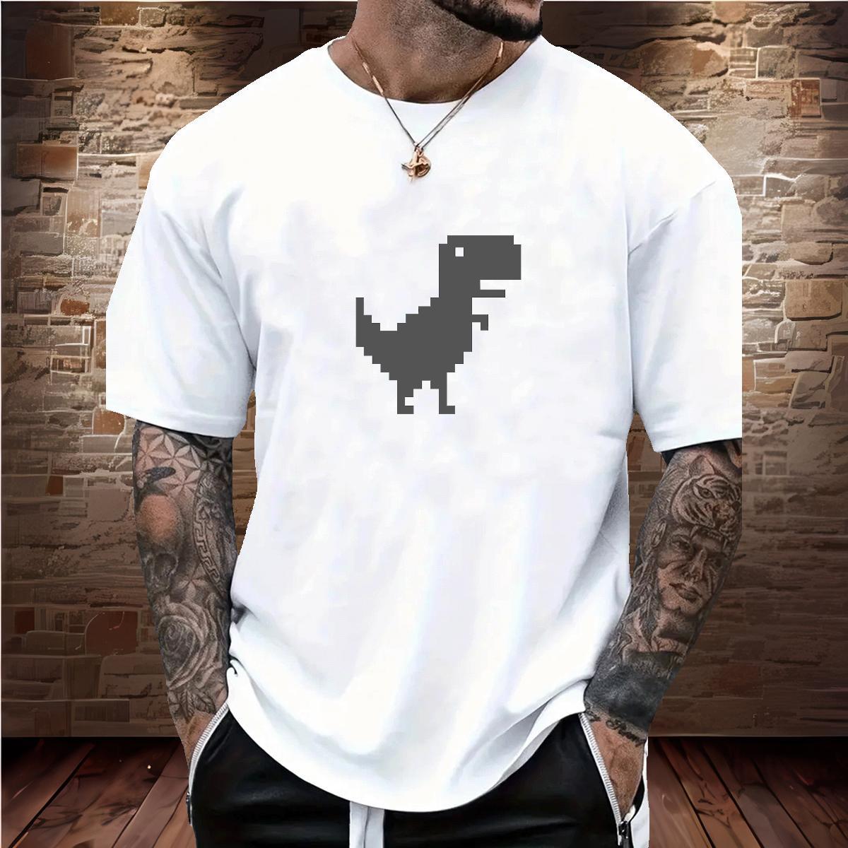 Casual New T shirt 230g 100% Cotton dinosaur Sport Tees Breathable Short Sleeve TOP Quality Mens Tshirts Custom Big Size