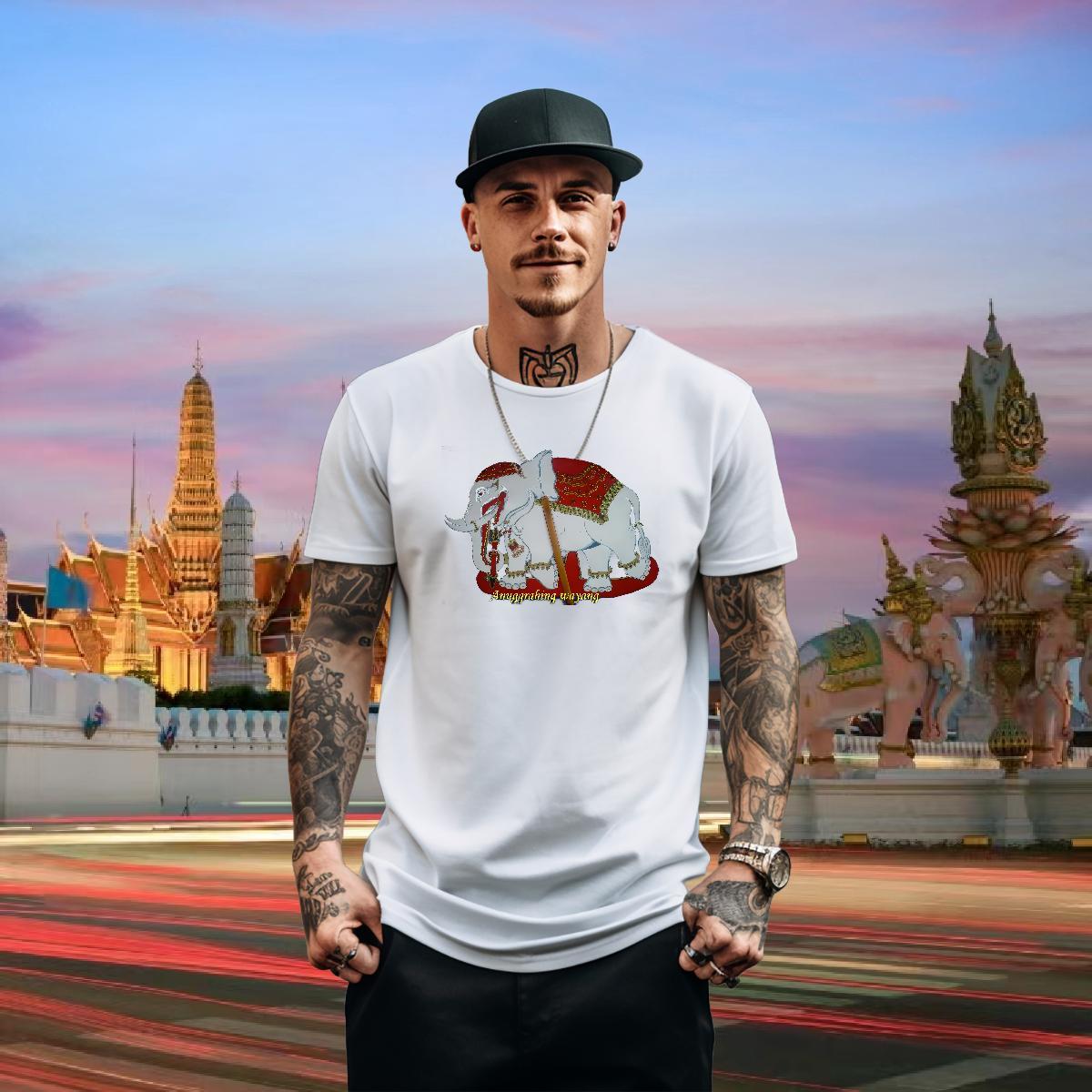 New Mens T Shirts 230g Pure Cotton elephant Daily Wear Polos Breathable Crew Neck Cool Design Tshirts Custom Big Size