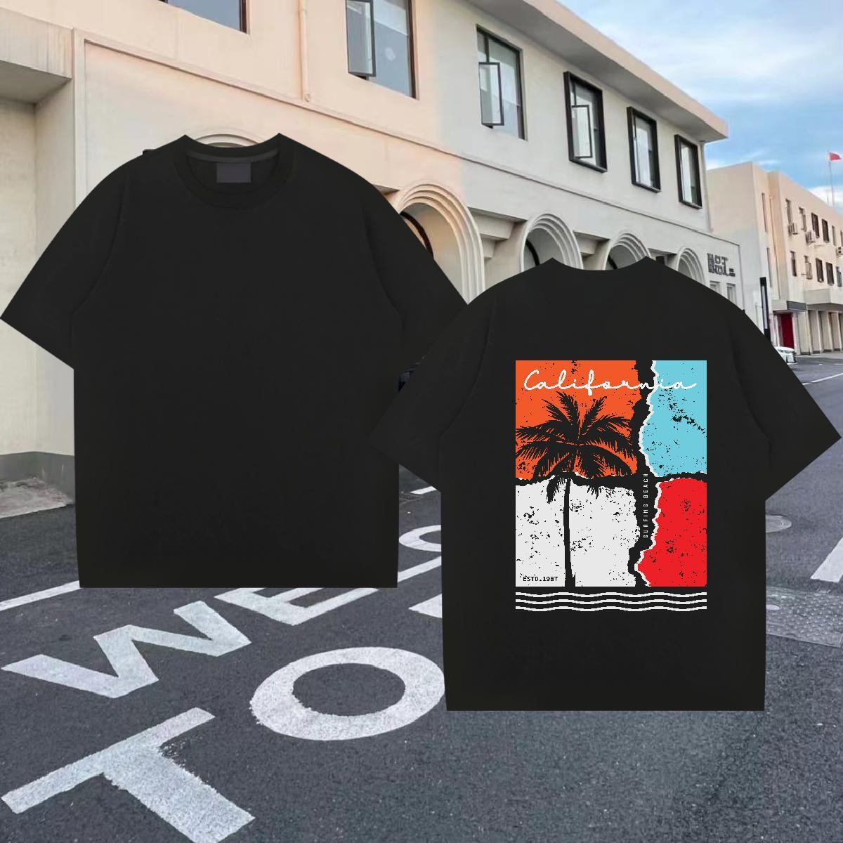 2024 T Shirts Men 230g Pure Cotton tree Street Tees Shirts Breathable Short Sleeve Classic Men Tees Graphic