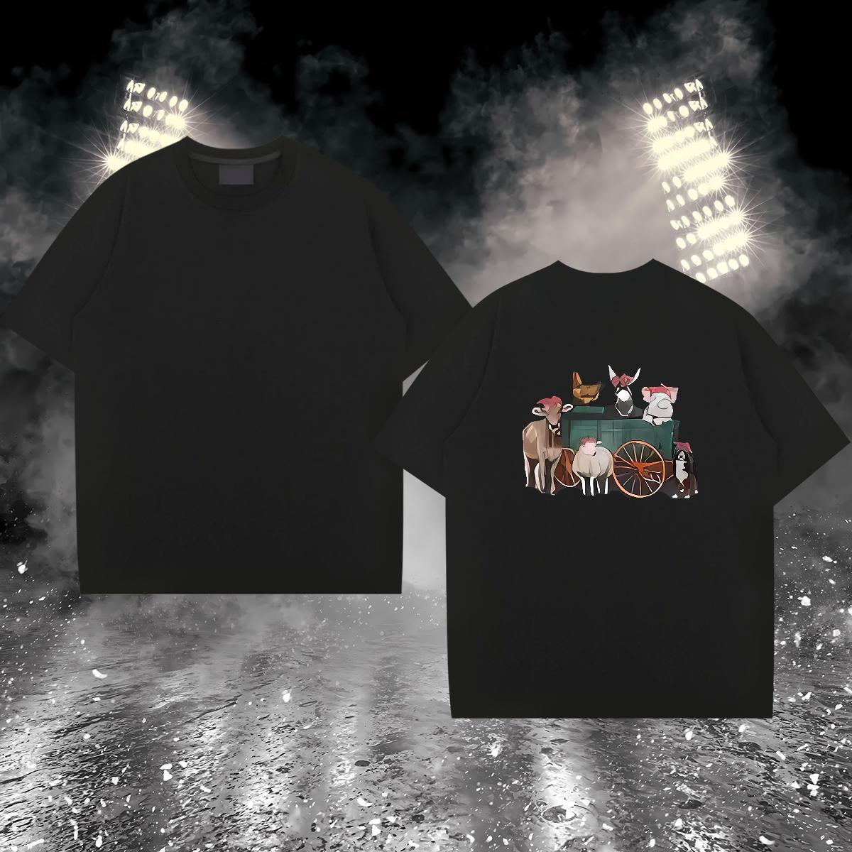 2024 New T shirt 230g Cotton horse Summer Casual Clothes Crew Neck Free Shipping Couples T Shirts Customized