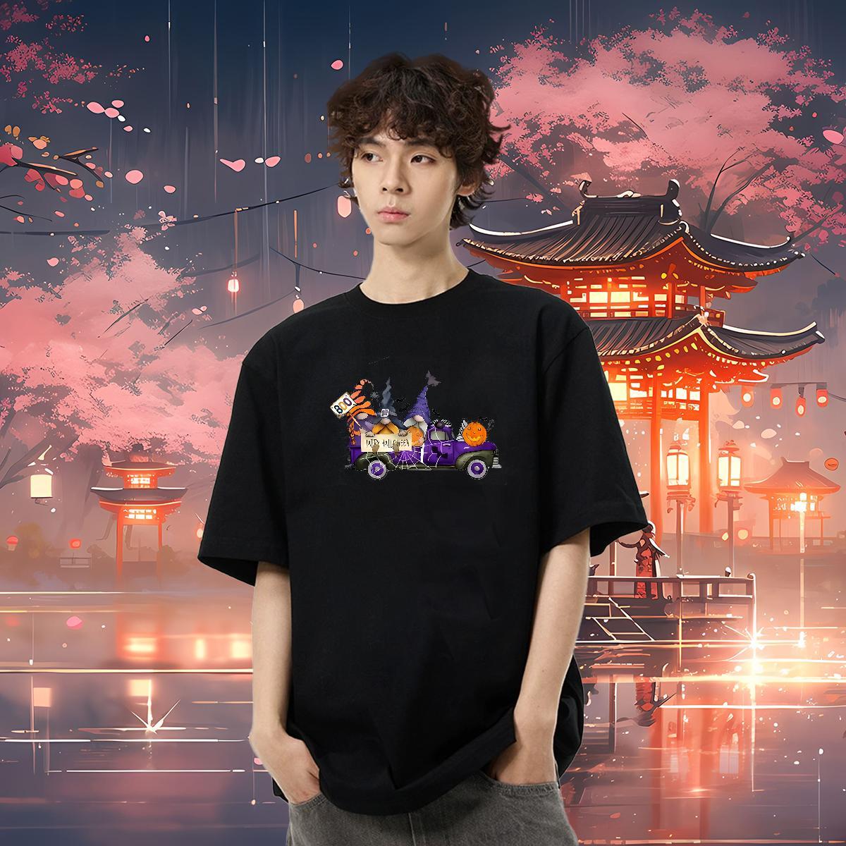 Fashion Designer Man T Shirts 230g Cotton halloween Street Top Tees Crew Neck Free Shipping Men Tops Tees Oversized 4XL