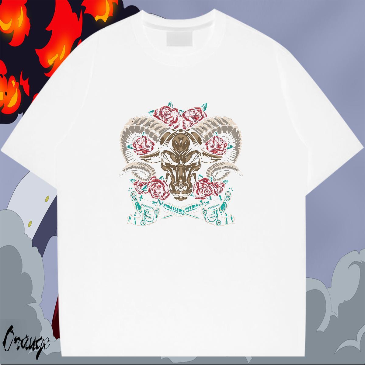 Unisex Tshirts 230g Cotton Street Casual sheep Anime Print Short Sleeve Soft Free Shipping Men T Shirts Top Tees