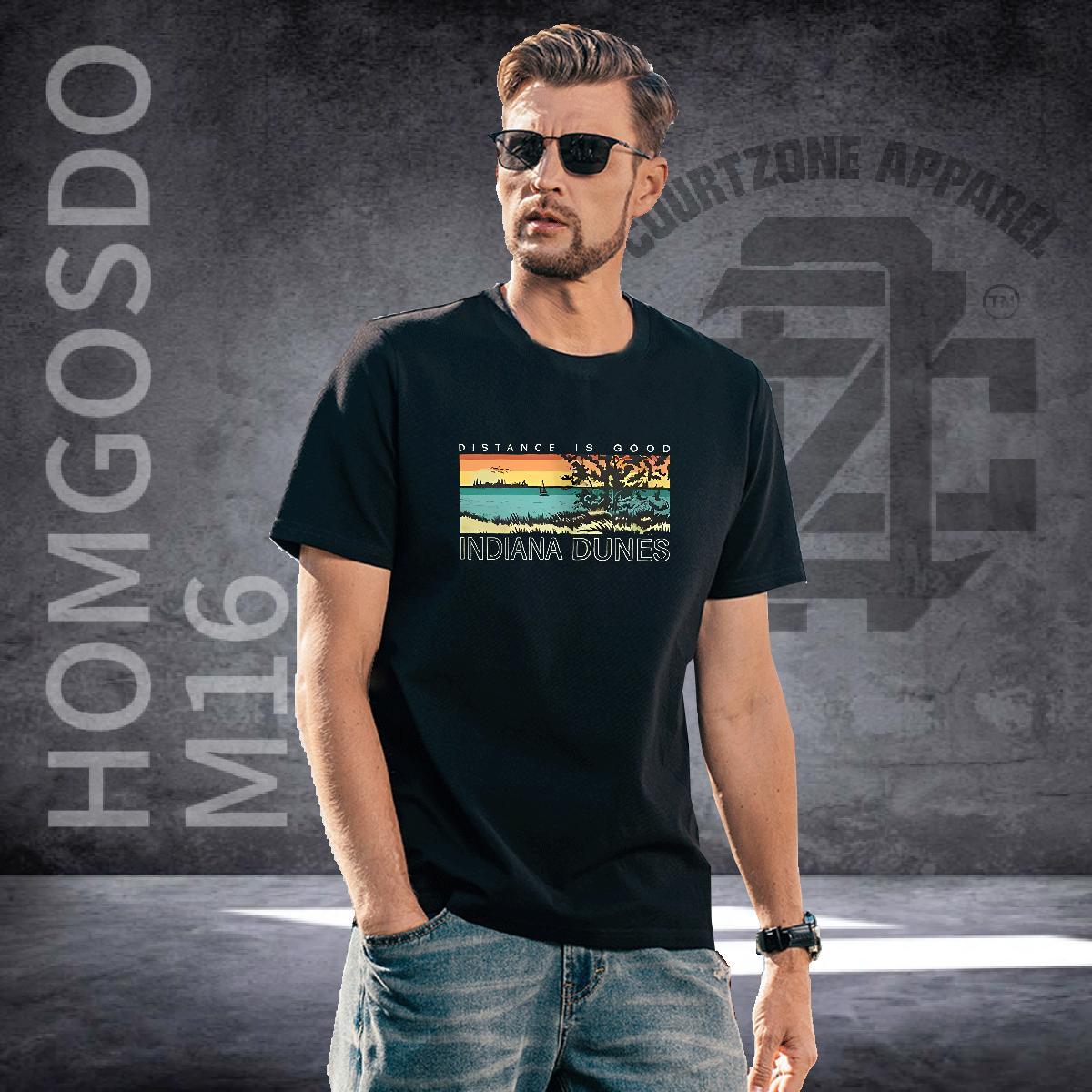 Designer Fashion T Shirt For Man 230g Cotton beach Sport Tshirts O-Neck Short Sleeve Cool Design Tshirt for Man Woman Black White