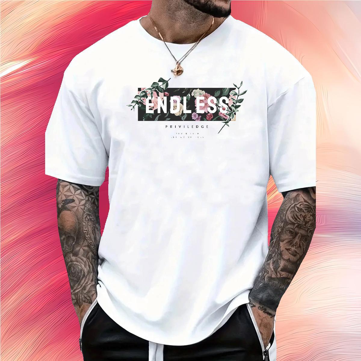 New Arrival T Shirts Men 100% Cotton 230g flower High Street Hip Hop Clothes Breathable Short Sleeve Free Shipping Men Clothes T-Shirt Custom Printed