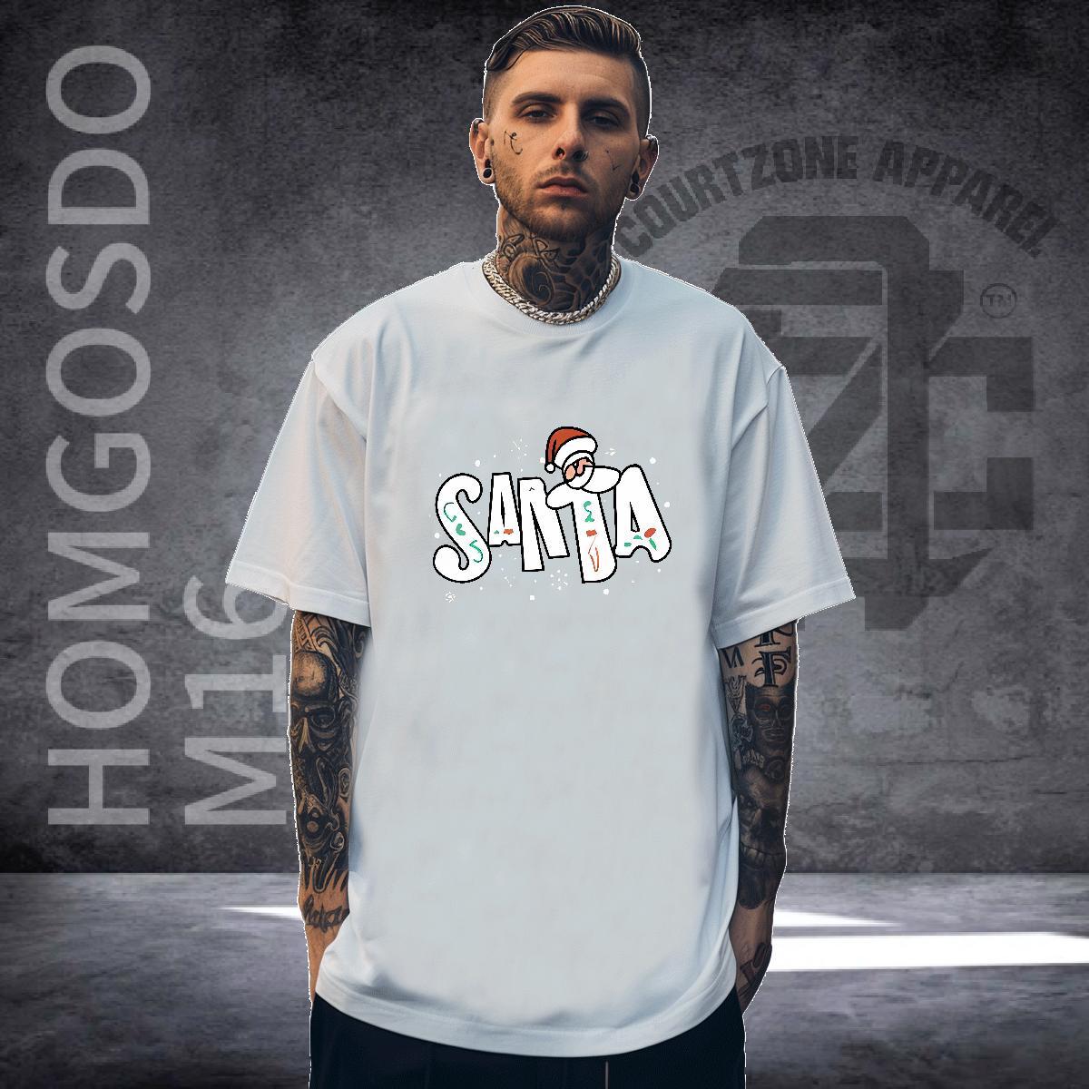 Custom T shirt 230g Cotton Christmas Casual Daily Wear Polos Breathable Crew Neck Comfortable Men Tshirts Plus Size Cartoon