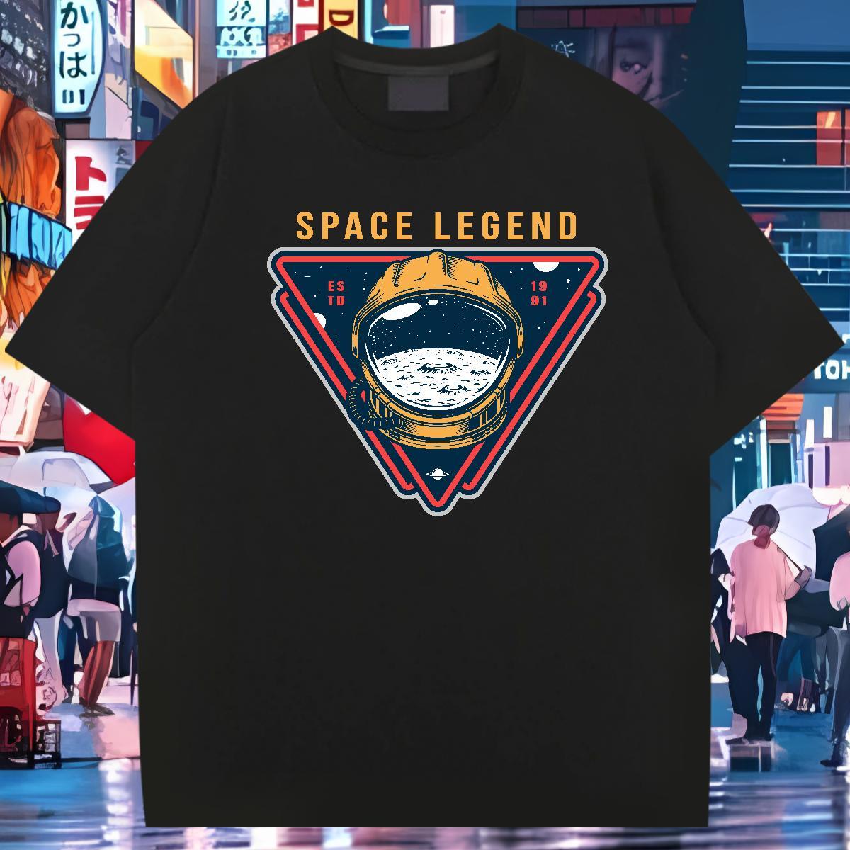 Men T Shirts 230g Pure Cotton spaceman Hip Hop Street Short Sleeve O-Neck Cartoon Printing L-4XL Men Tees Designer Fashion Wholesale Polos