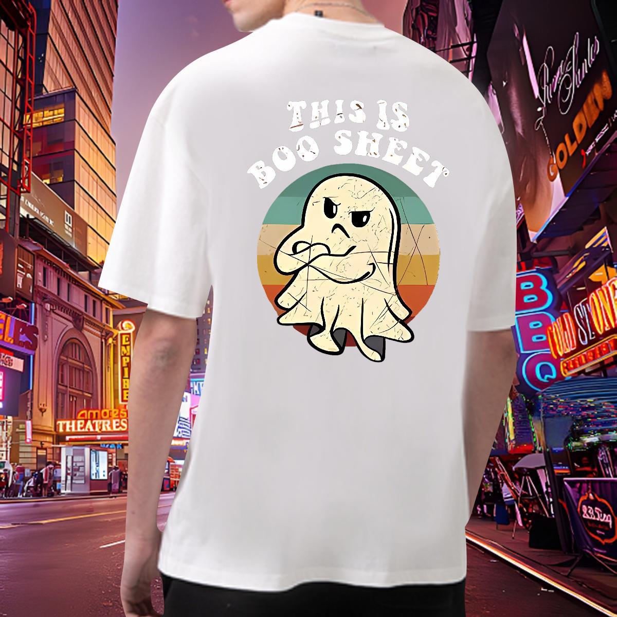 Soft Mens Tshirts 230g 100% Cotton halloween Man T Shirts Sport Round Neck Short Sleeve DIY Anime Brand Top Tees