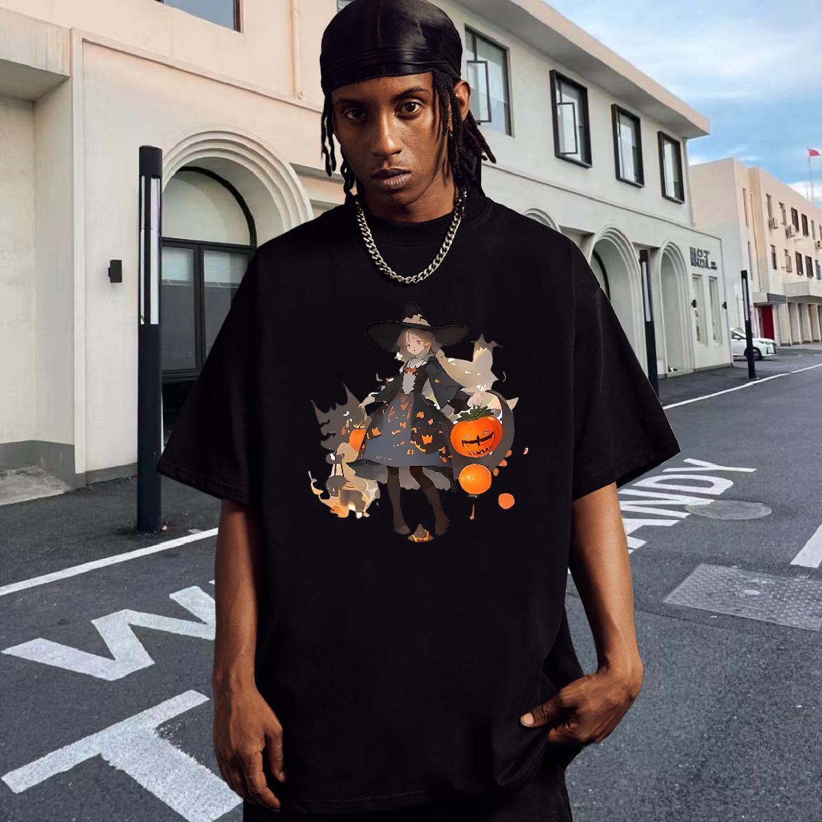 Brand Men T Shirts 100% Cotton 230g pumpkin Hip Hop Street Clothings Crew Neck Breathable Popular Tshirt for Man Woman Oversized