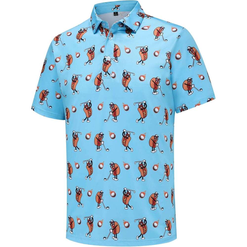 Fashion Mens Polo shirt Funny Golf for Men Performance Moisture Wicking Quick Dry Athletic Short Shirts Polos shirts tshirt Casual tops summer clothes