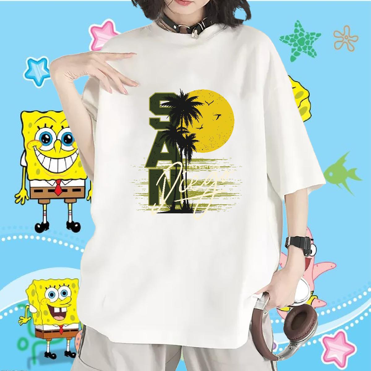 Free Shipping Womens T Shirts Short Sleeve O-Neck Unisex Tshirts Anime sun Summer Casual 100% Cotton 230g 2024 Top Shirts