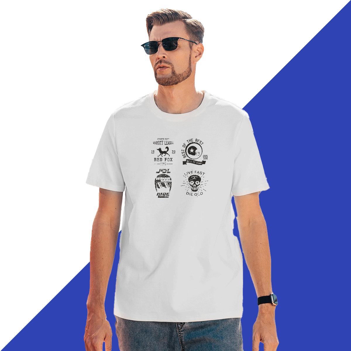 Classic Mens Tshirts 230g Cotton Outdoor letter Customized Print O Neck Short Sleeves DIY Customized Mens T Shirts Tops Tees