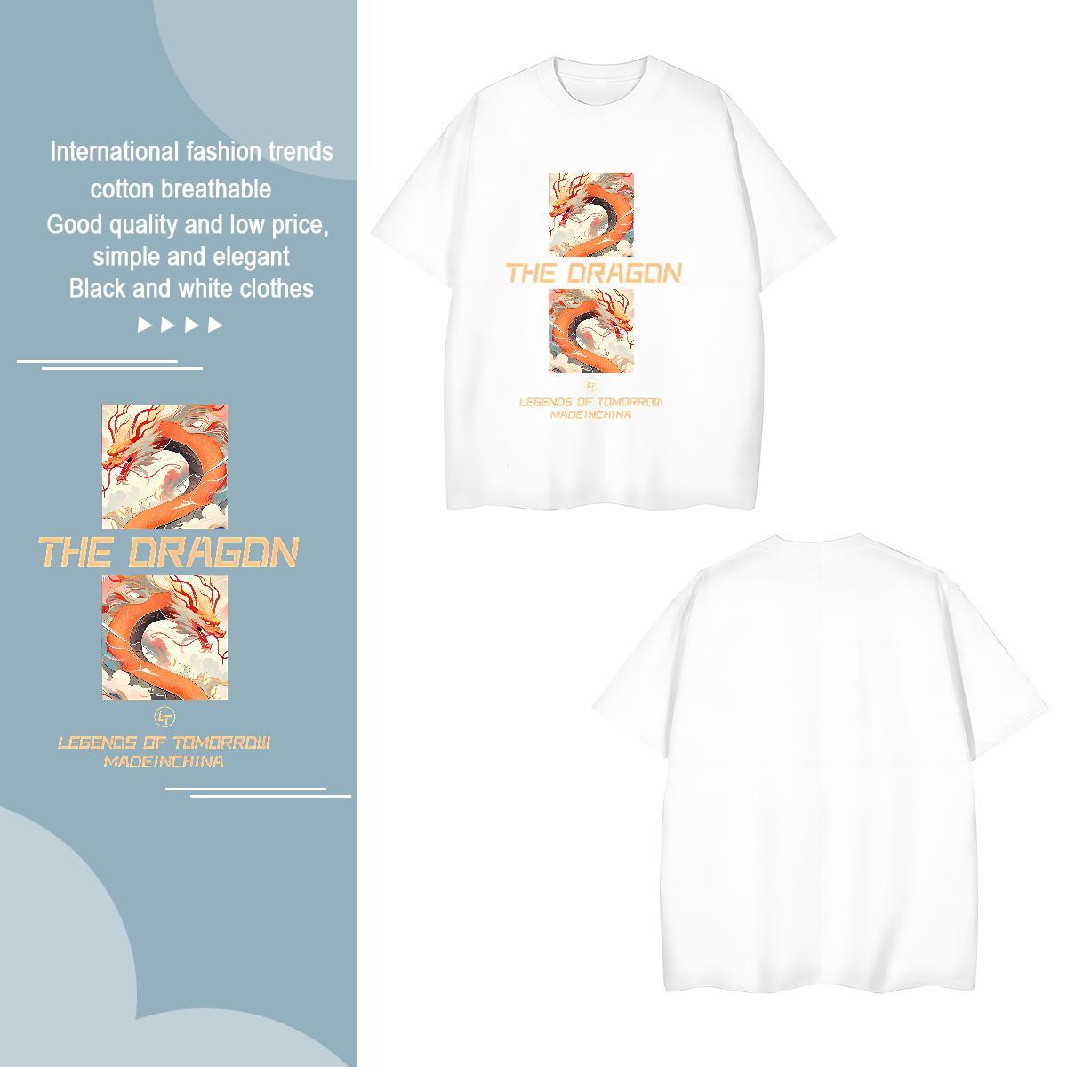 T Shirts Men 230g 100% Cotton Chinese Casual Daily Wear Breathable Crew Neck Black White Mens Tshirts Customized Free Shipping Clothings