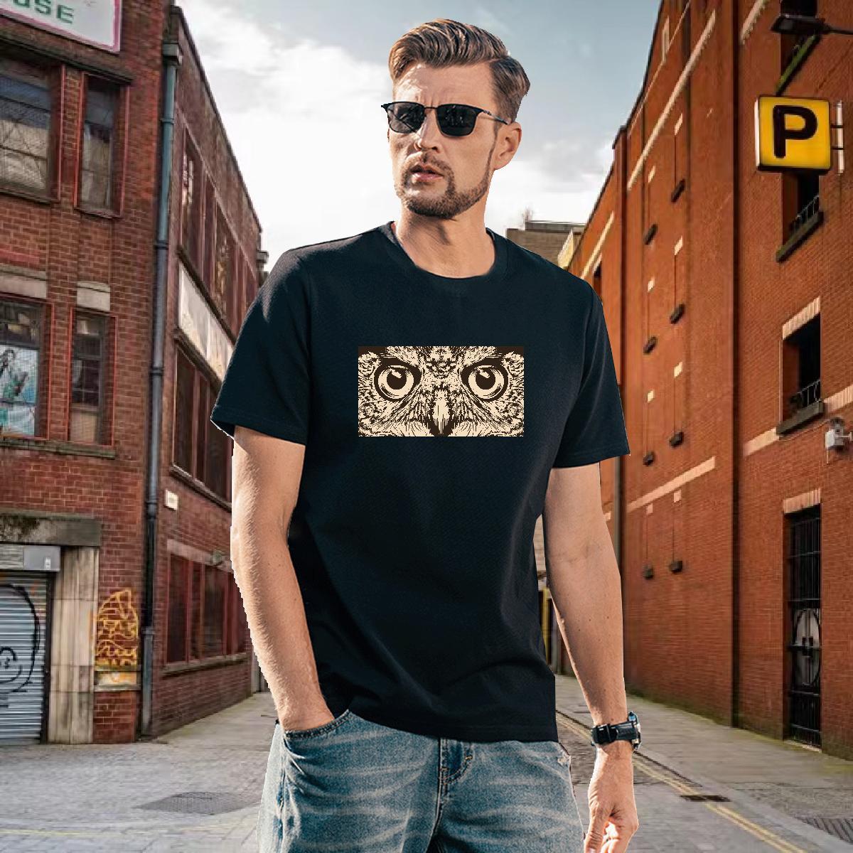 T-Shirts for Men 100% Cotton 230g eagle Casual Breathable Crew Neck Custom Printing Men Tops Tees Designer Fashion Popular Tee Shirt