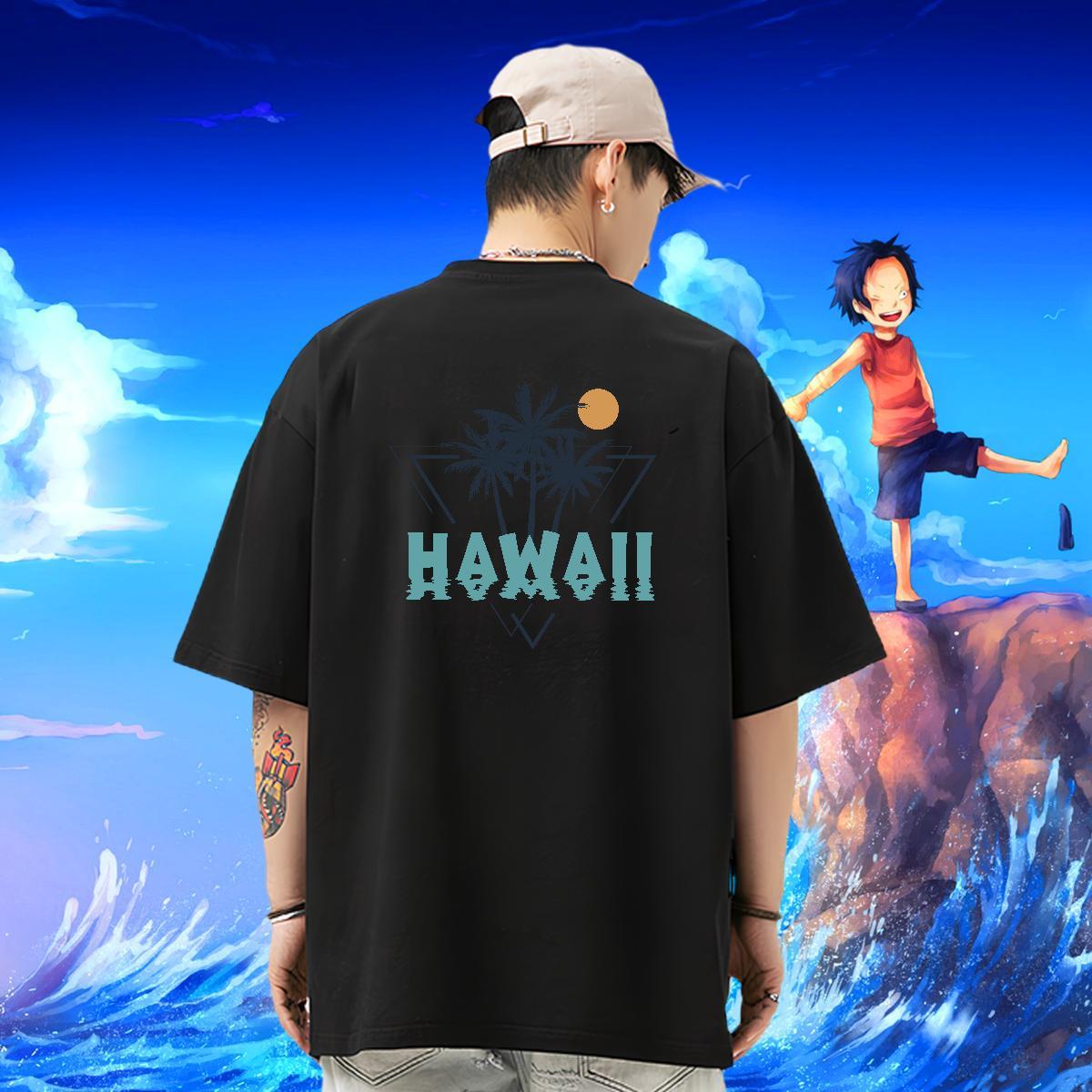 Free Shipping T-Shirts 230g Cotton sea Summer Casual Polos Breathable High Quality Men Tshirts Cartoon Printing L-4XL