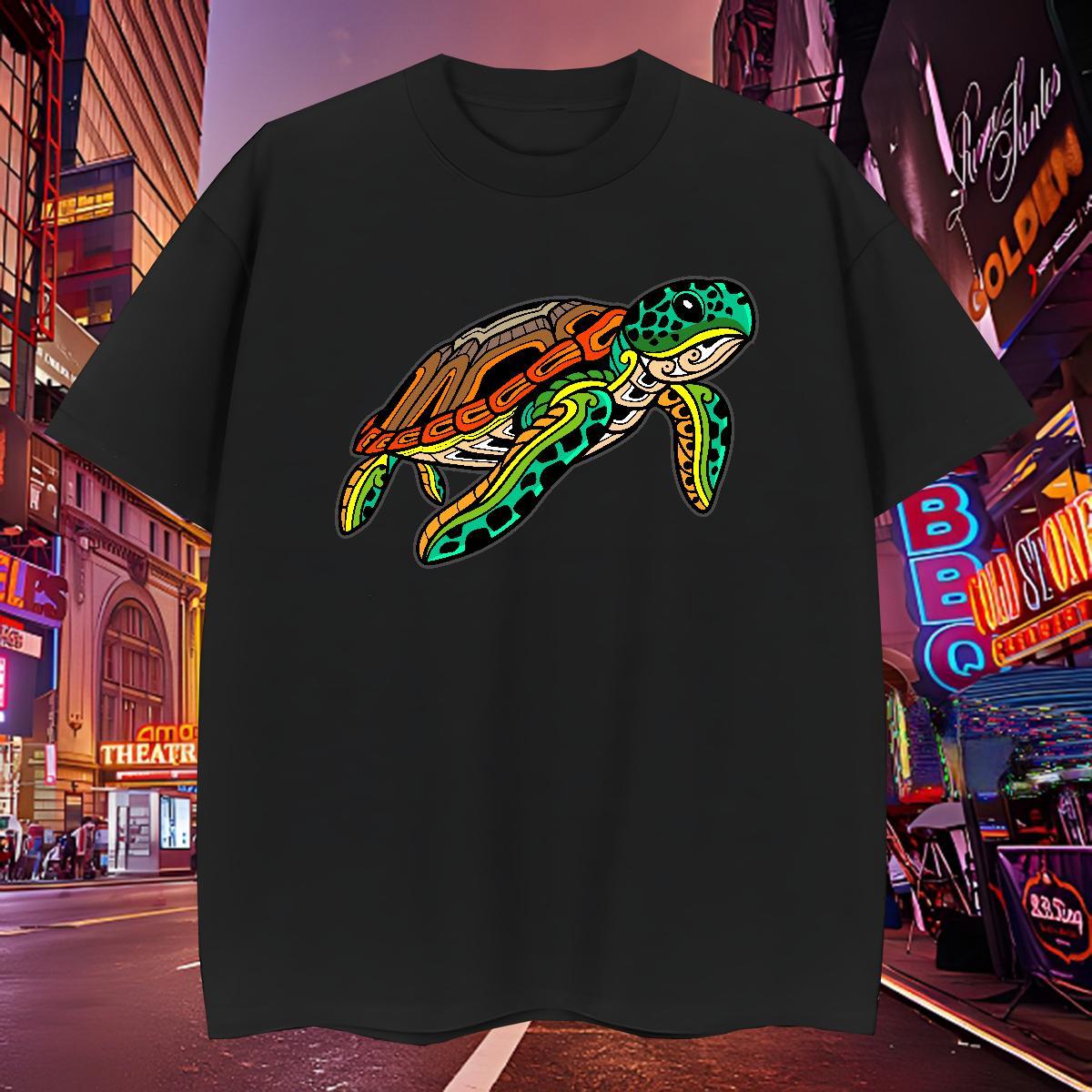 Popular Men Clothes T-Shirt 100% Cotton 230g tortoise Men T Shirts Daily Wear Crew Neck Black White New Designer Clothings