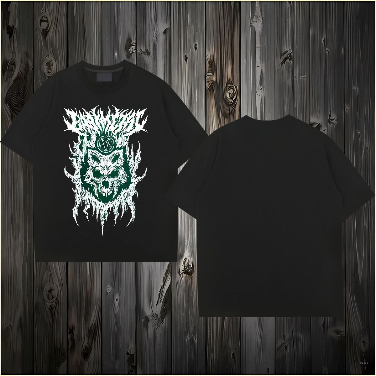 New Designer Mens T Shirts 230g 100% Cotton wolf Sports Casual Tops Breathable Short Sleeve Unisex Mens Tshirts Graphic