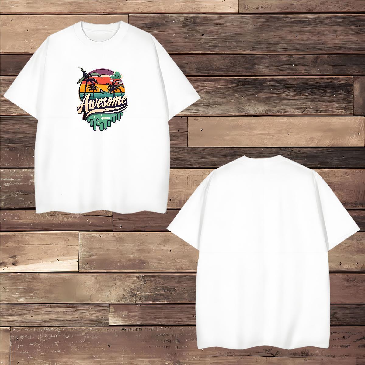 DIY Mens T Shirts 230g Cotton tree Daily Outfit Tees Shirts Pure Cotton Soft Men Tshirts Anime Print