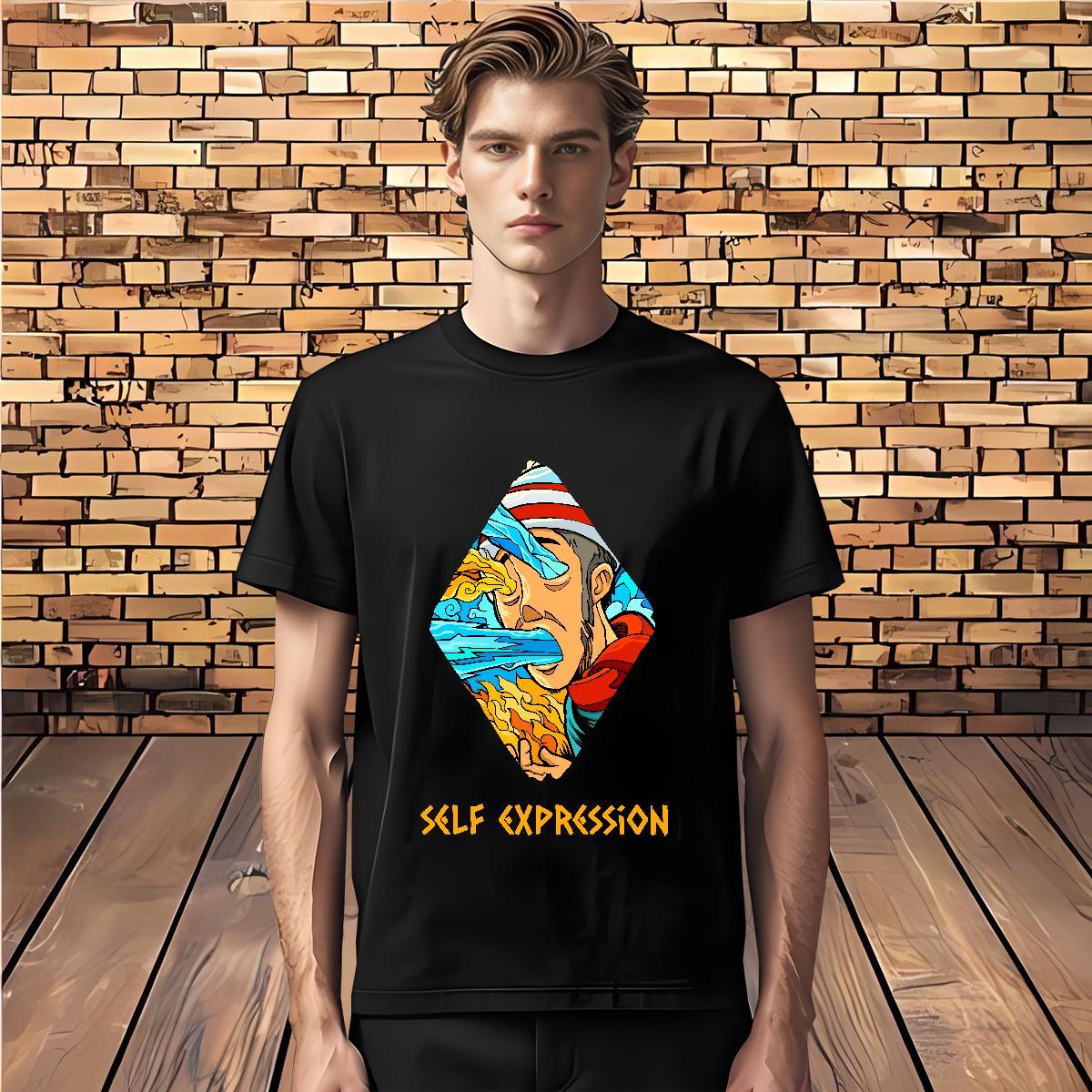 Men T Shirts 230g Pure Cotton portrait Hip Hop Breathable Soft Custom Print Plus Size Men Tees 2024 DIY Loose Fit Tops