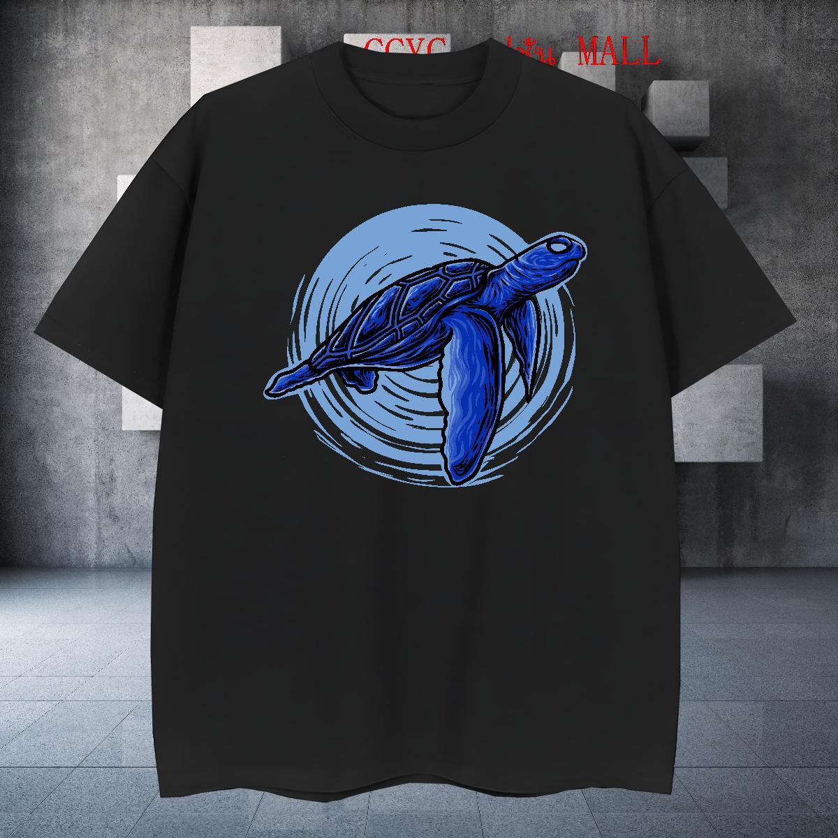 Cool Design Tshirts 230g Pure Cotton Anime Printing Street tortoise DIY Printed Round Neck Short Sleeve Stylist T shirt Tees Shirts