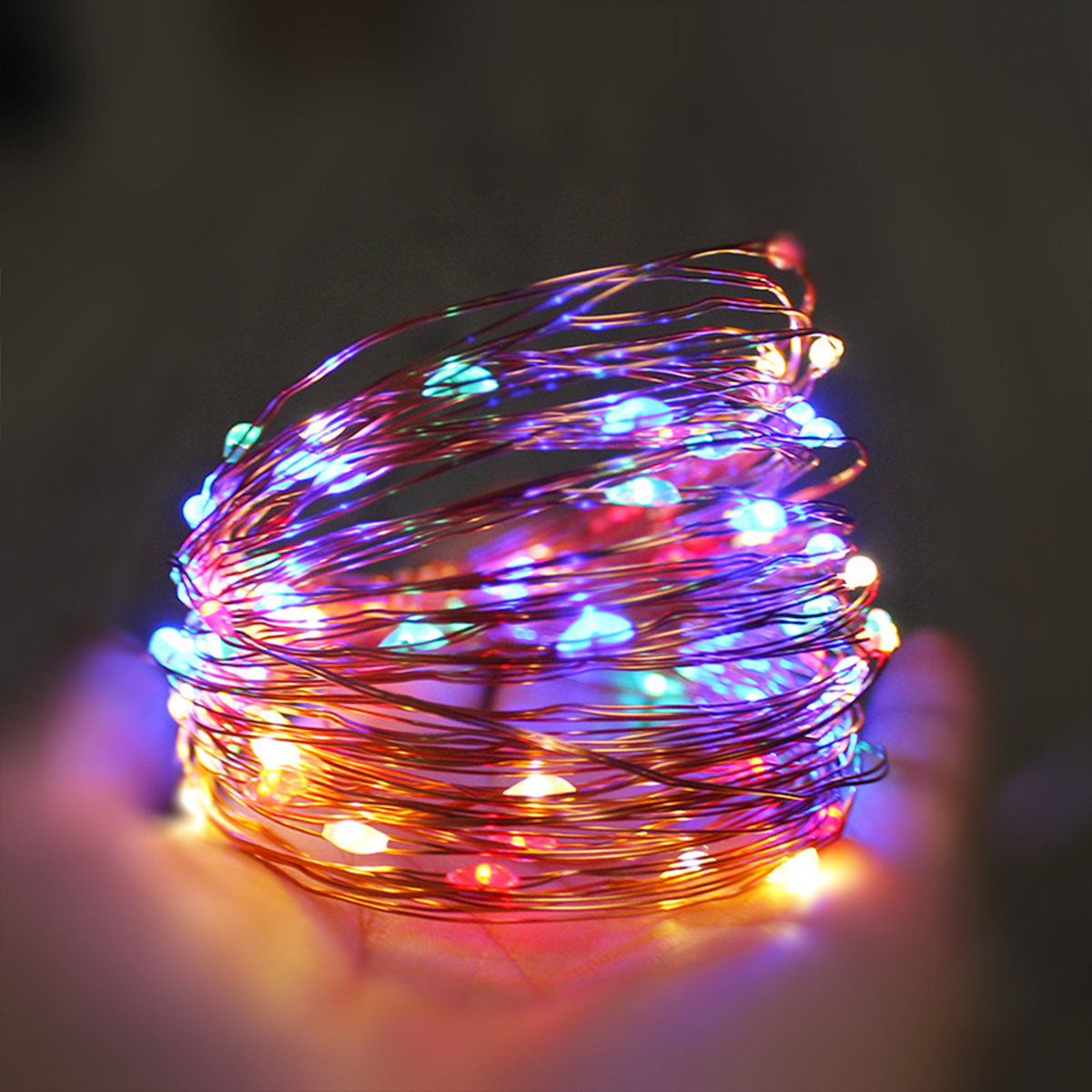 Copper Wire Solar-Powered LED Light String for Outdoor Holiday Decorations - Lawn & Courtyard Lighting