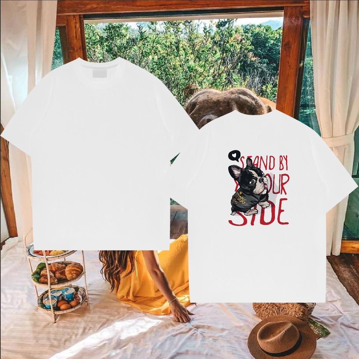 2024 DIY Mens T Shirts 230g 100% Cotton Hip Hop Wear Breathable Short Sleeve Wholesale Tshirts DIY Anime