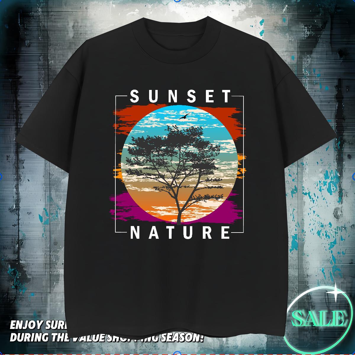 T Shirt For Man 230g Pure Cotton tree Sport Breathable Short Sleeve Custom Print Plus Size Men Tees DIY Cool Wear