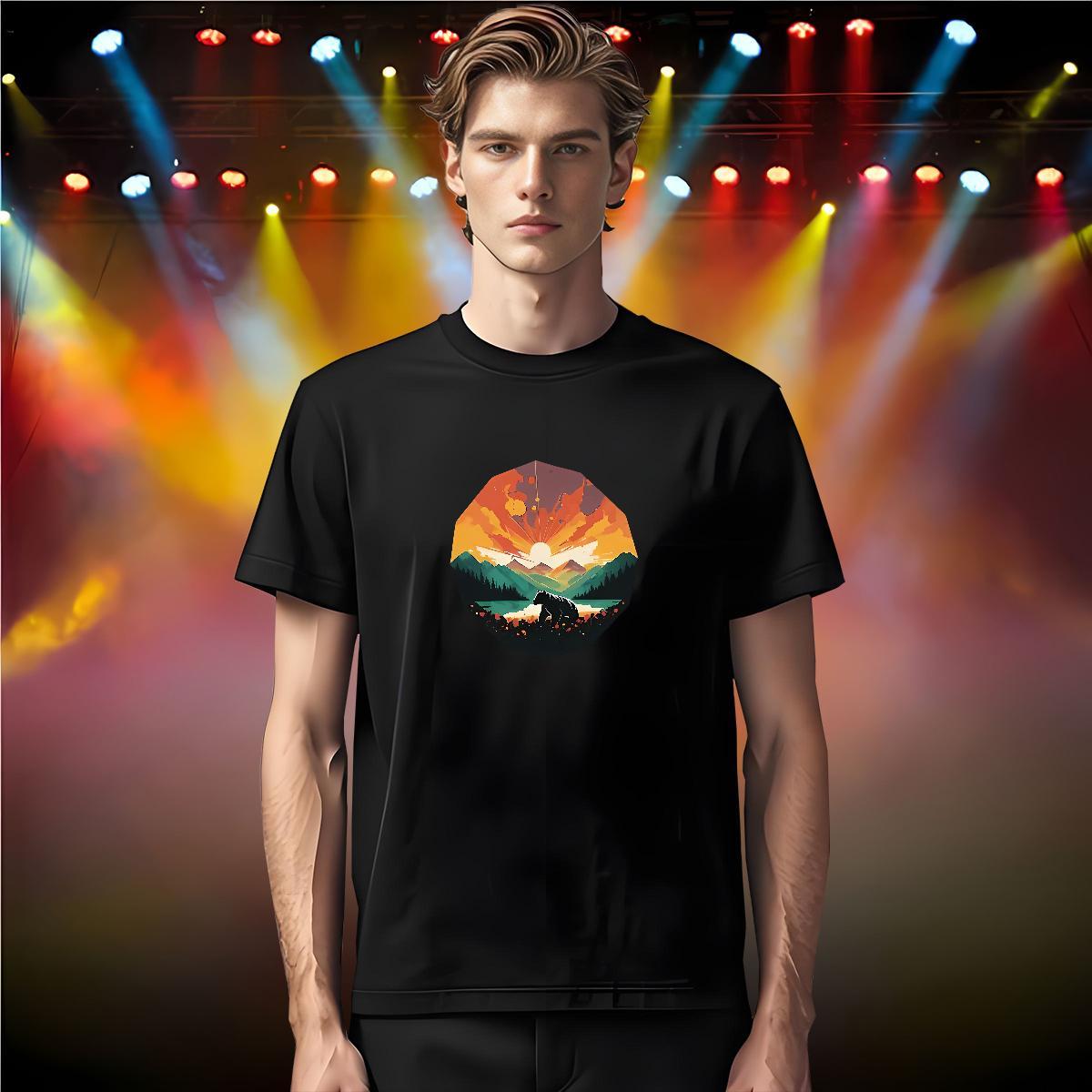 Customized Men T Shirts 100% Cotton 230g bear Spring Summer Clothings Crew Neck Loose Fit Men Tshirts Asian Size