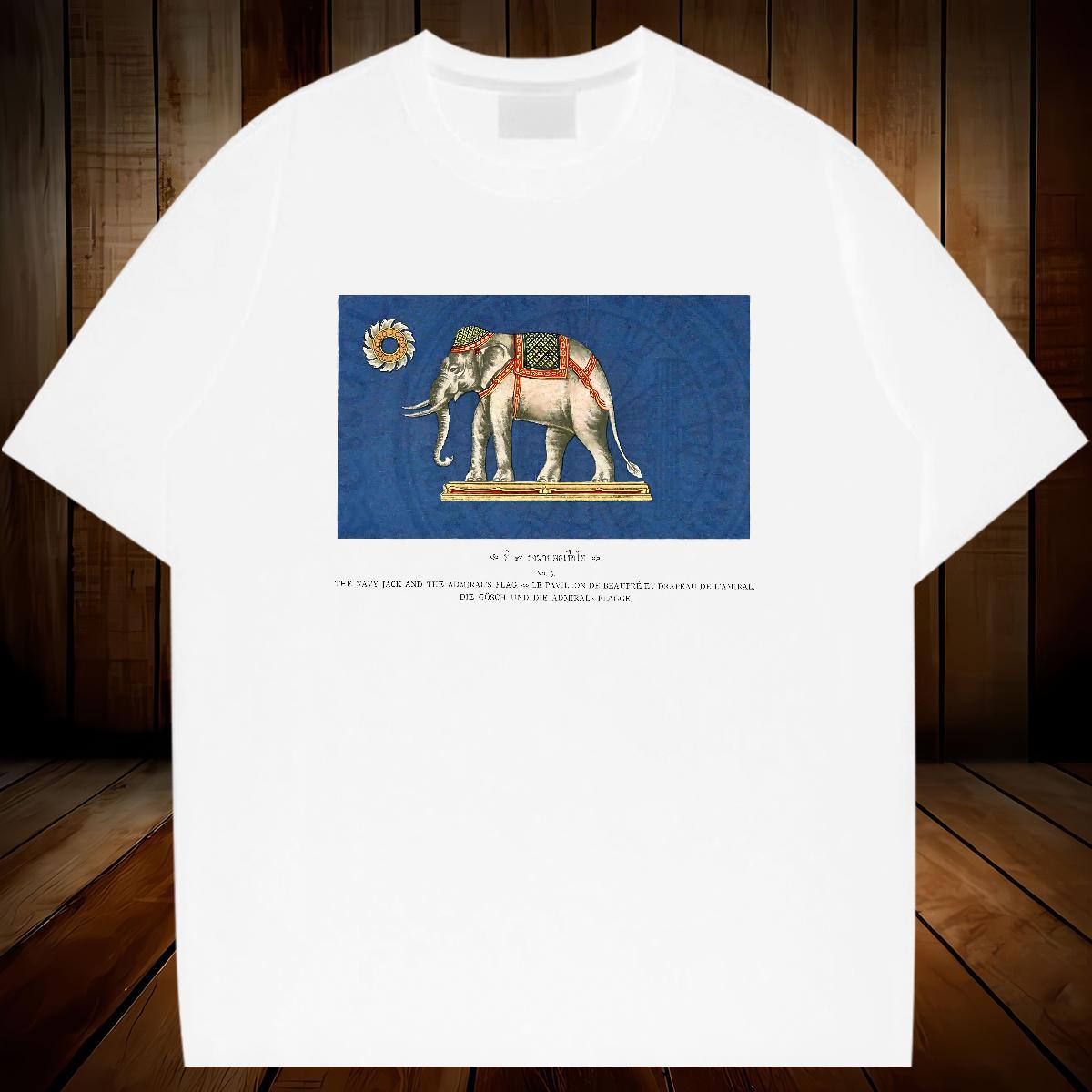 Fashion Mens T Shirts 230g Cotton elephant Sports Casual Tee Shirt Pure Cotton Designer Men Tops Tees DIY Printed
