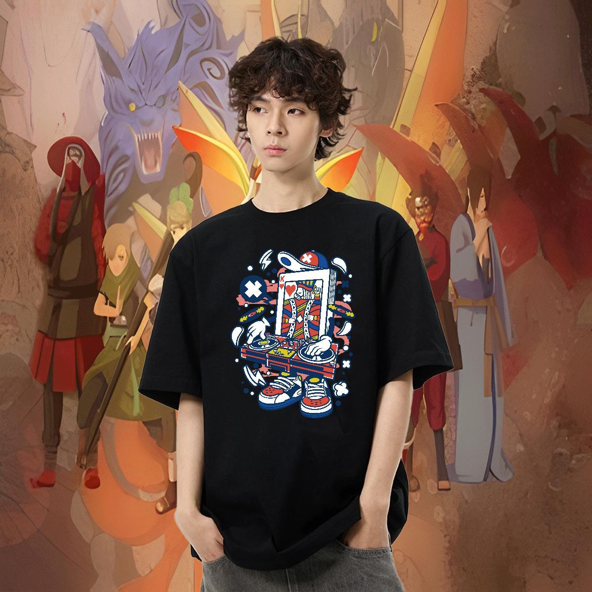 Popular Tshirt for Man Woman 230g 100% Cotton Daily Wear ET Black Oversized Breathable Crew Neck Customized T Shirts Men Clothings