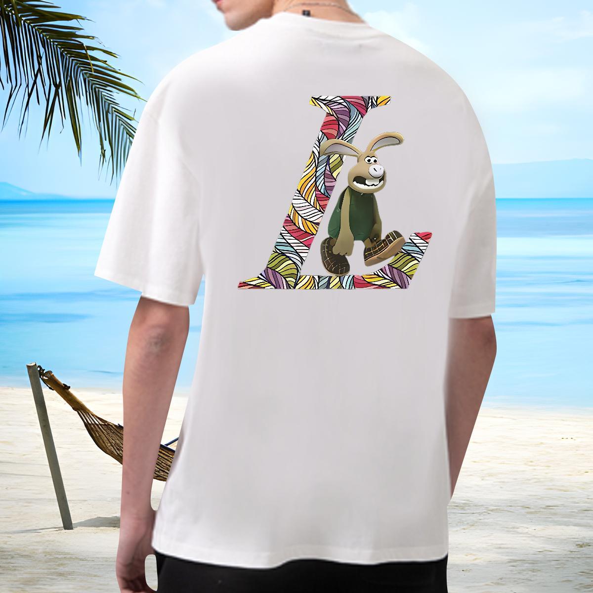 High Quality Couples T Shirts 230g Pure Cotton rabbit T-Shirts for Men Street Wear Breathable Short Sleeve Custom Printing Fashion New Tee Shirt